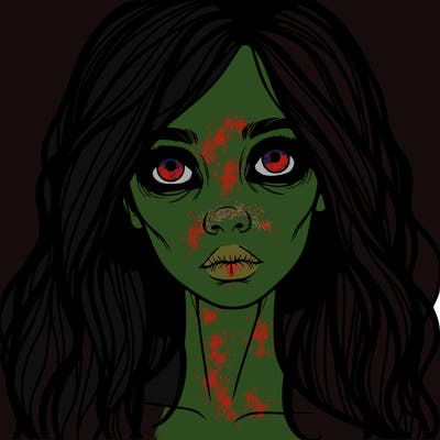 scary beautiful realistic girl