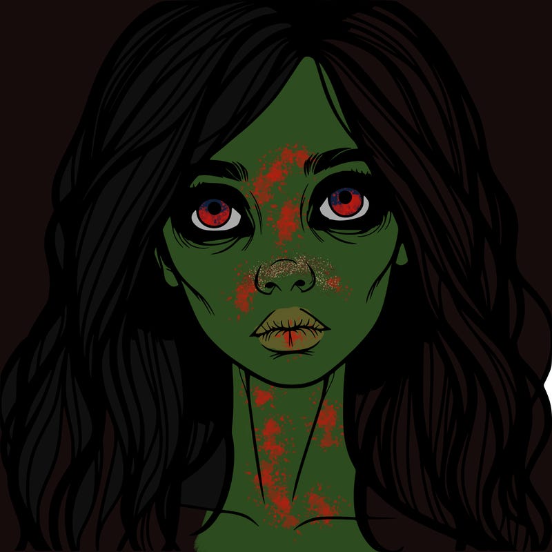 scary beautiful realistic girl