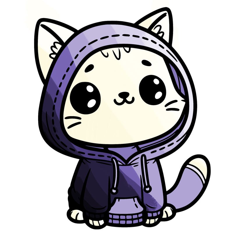 a cat with a cute hoodie