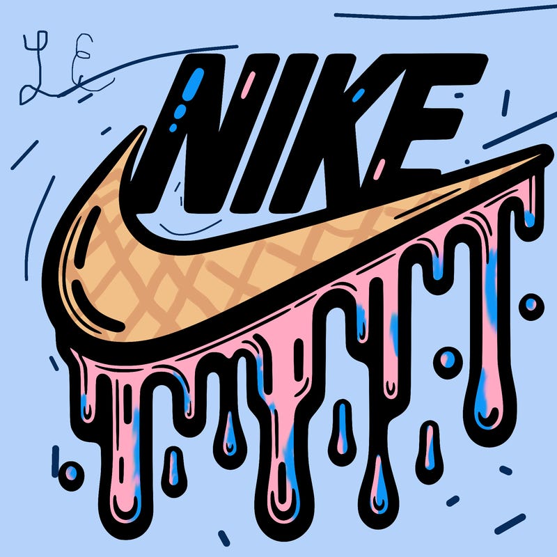 dripping nike logo