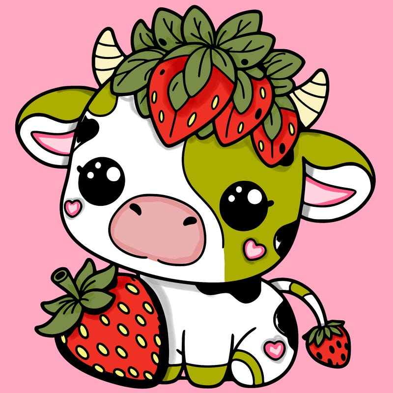 cute strawberry cow