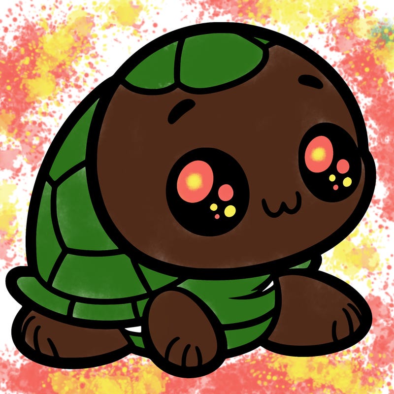 cute little animated turtle