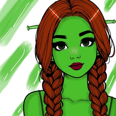 realistic girl with braids