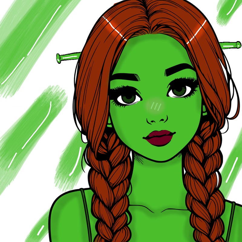 realistic girl with braids