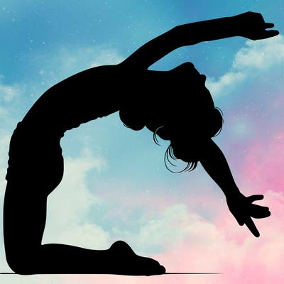 realistic girl doing gymnastics