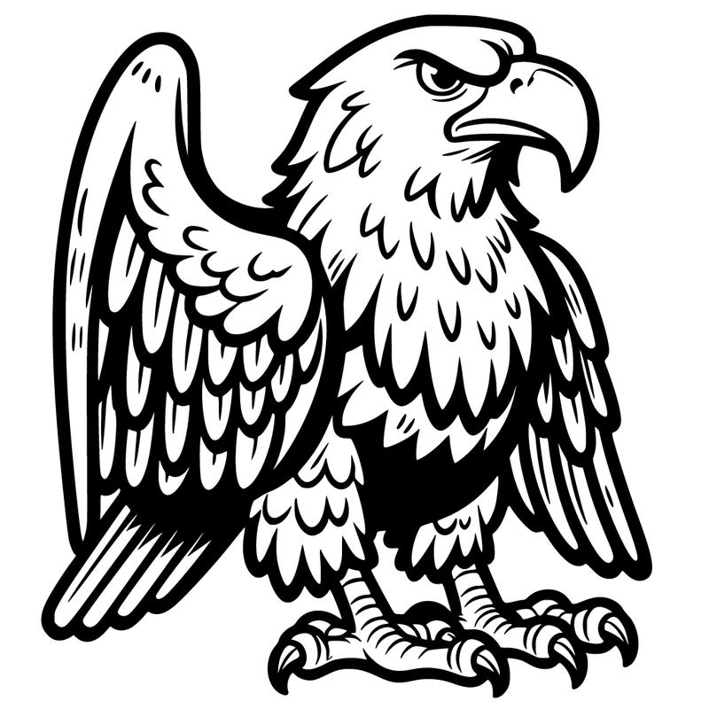 eagle with a powerful beak