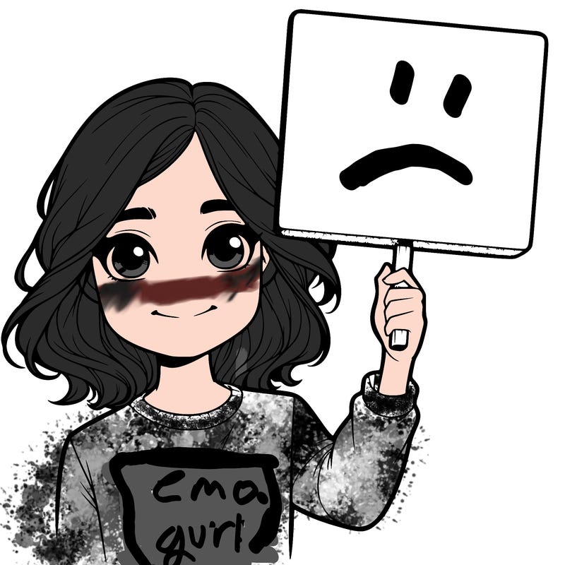 realistic girl holding up a sign