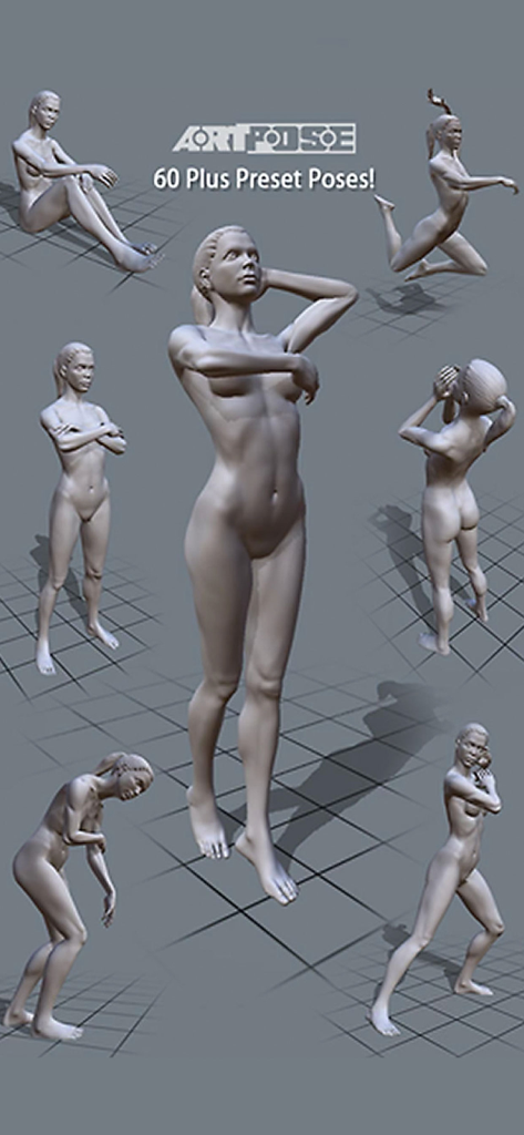 ArtPose Female Edition - A collection of 3D female models in various preset poses from ArtPose Female Edition