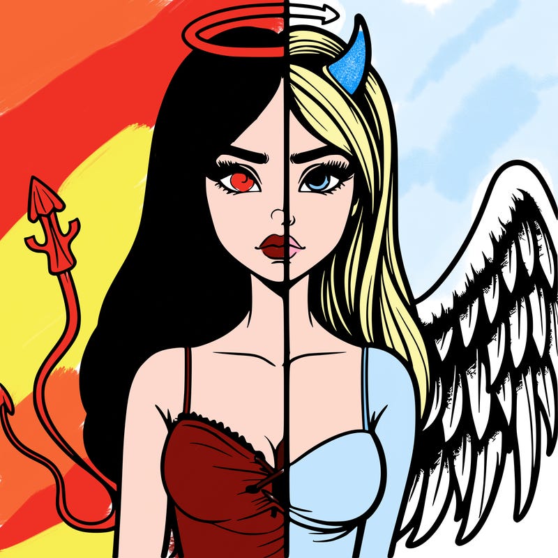 devil vs angel realistic girl