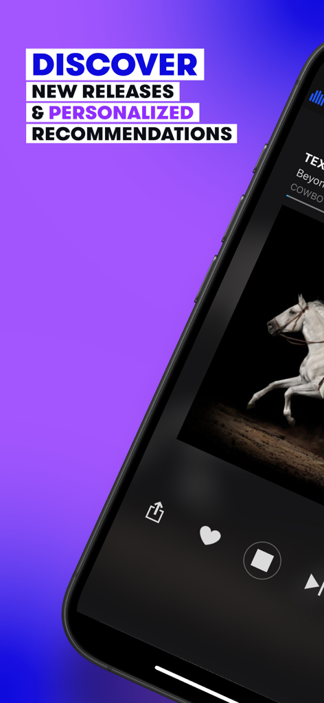 Stingray Music app interface showing personalized music recommendations and discovery features.