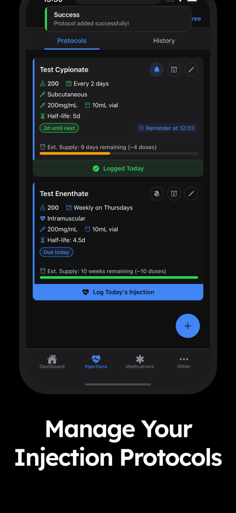 TRT Tracker: Injections log - Medical App | MWM