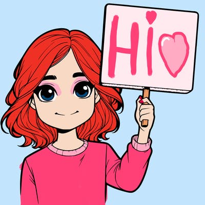 realistic girl holding up a sign