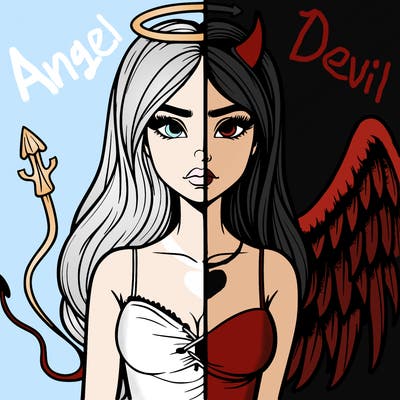 devil vs angel realistic girl