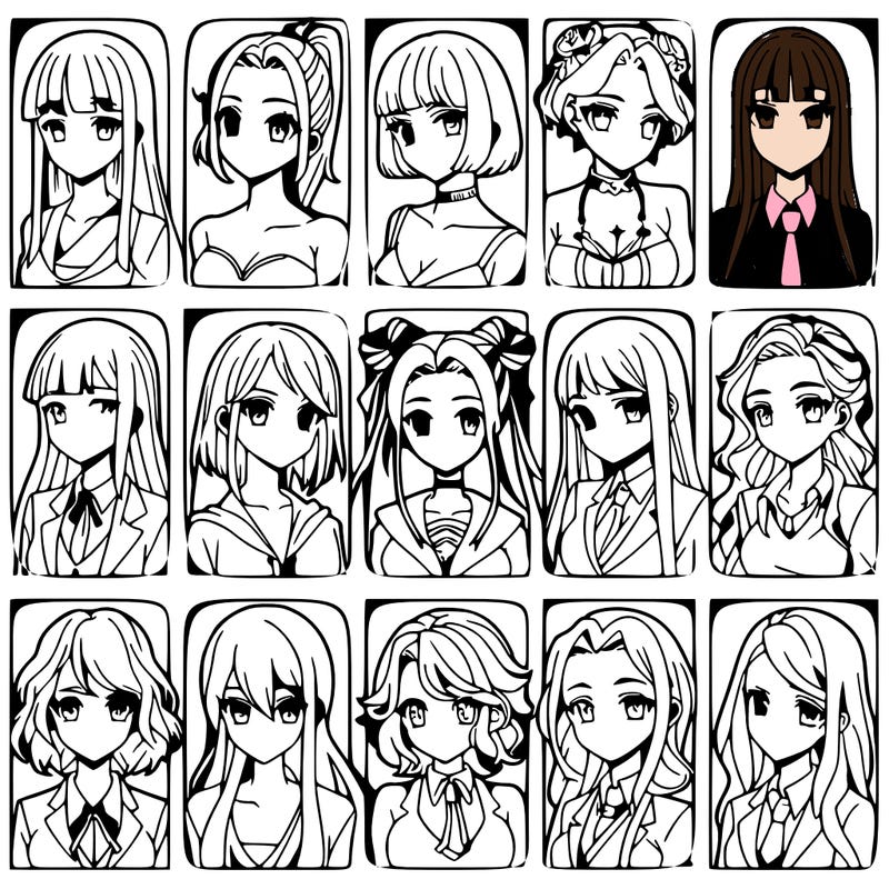 girls that look diffrent anime