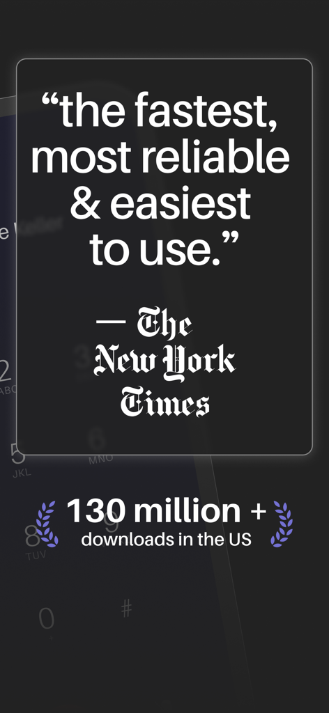 New York Times review and 130 million plus downloads for Text Free app