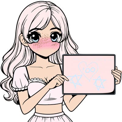 realistic pretty girl holding blank sign