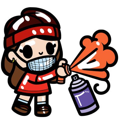 girl spray painting