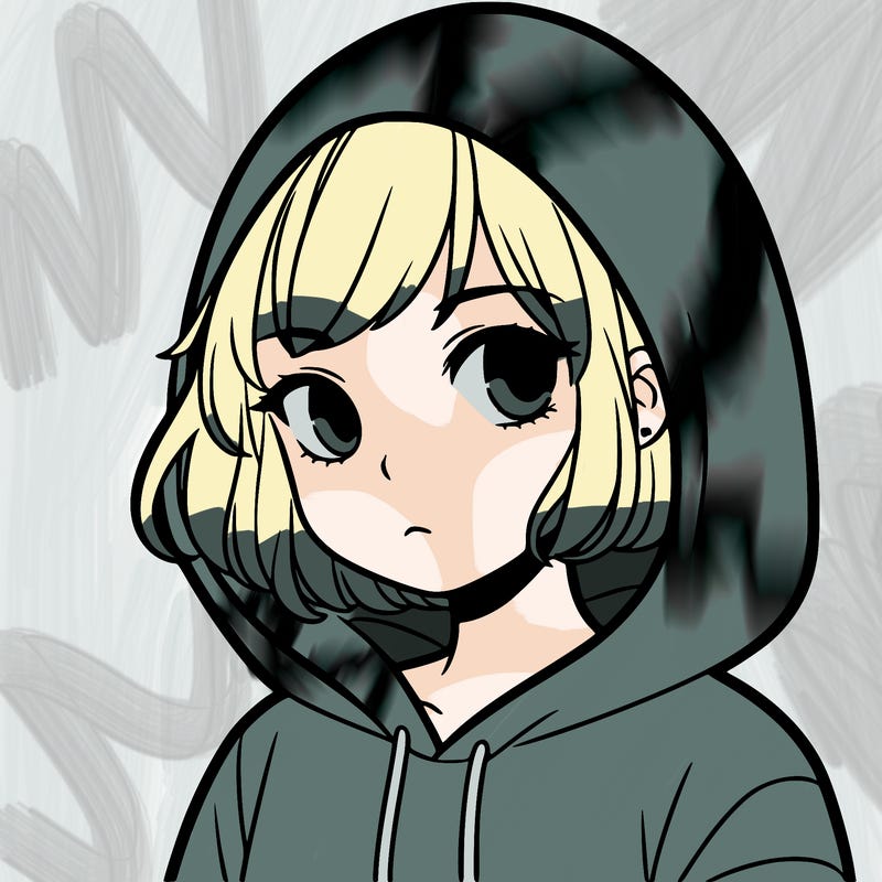 girl with short hair in hoodie