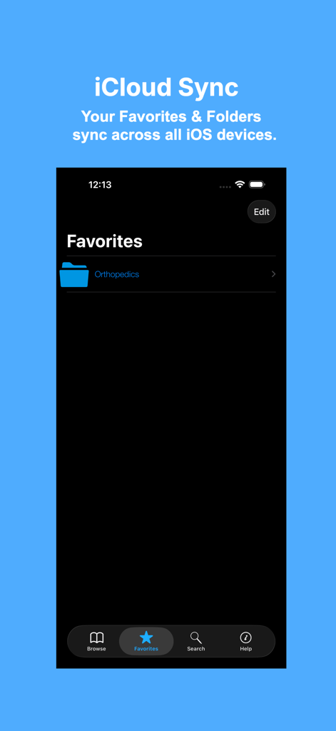 ICD-10-CM 2026: Medical Codes - iCloud sync for favorites and folders in the ICD-10-CM medical codes app