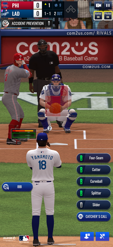 MLB Rivals - Vista dentro del juego de MLB Rivals mostrando a un lanzador a punto de lanzar a un bateador