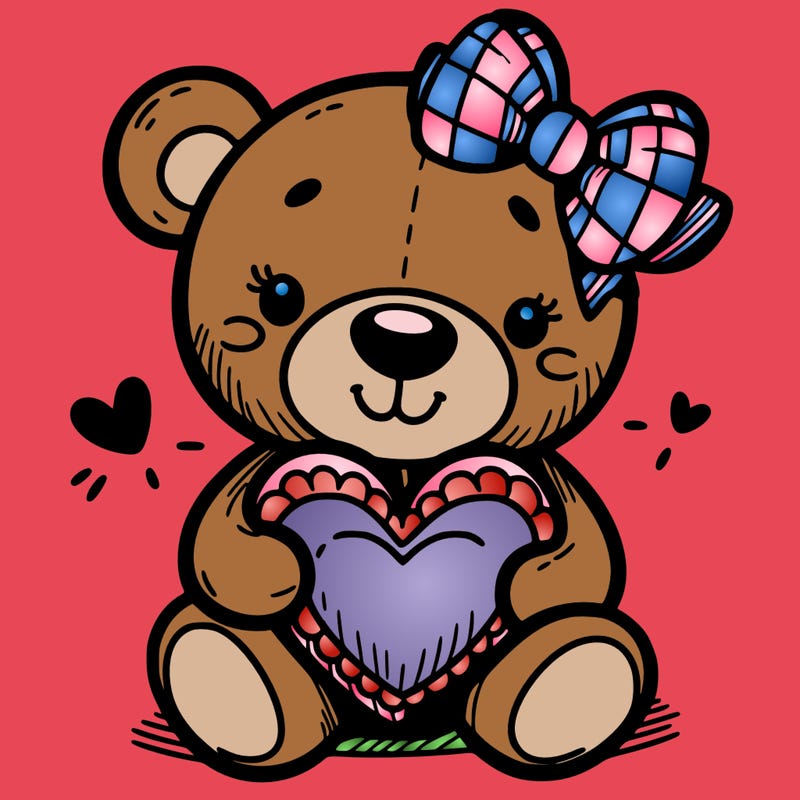 teddy bear hugging a heart