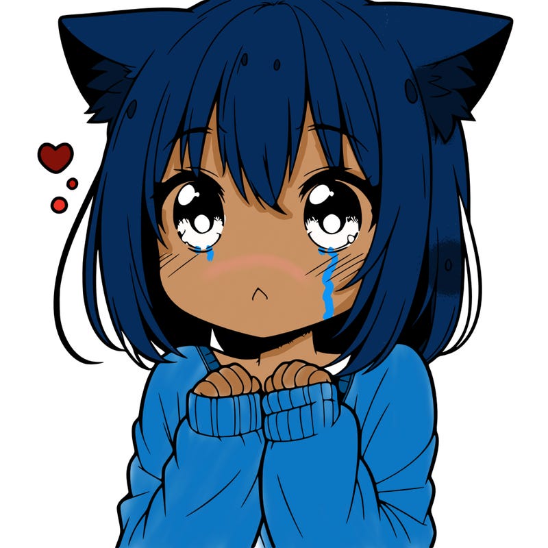 shy anime catgirl