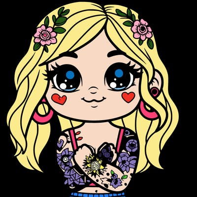 cute girl with tattoos