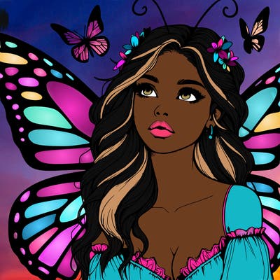 butterfly fairy realistic girl