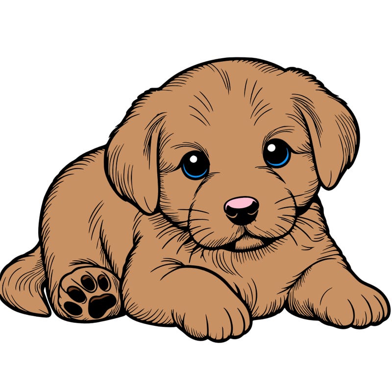 a cute realistic puppy