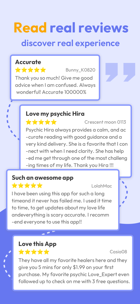 Healer: Live Psychic Readings - Healer占いアプリの実際のユーザーレビューと5つ星評価