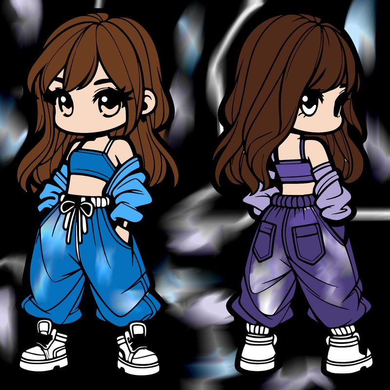 girl in crop top and baggy pants