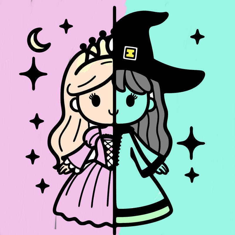 split princess and witch