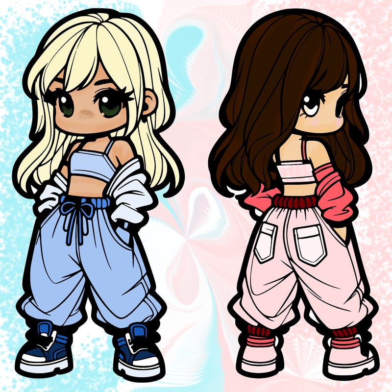 girl in crop top and baggy pants