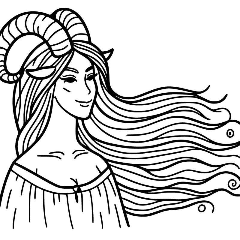 woman with  goat horns