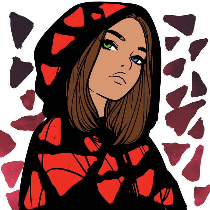 a realistic girl in a hoodie