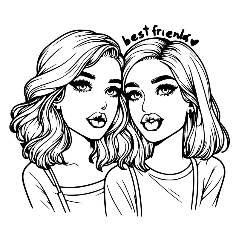realistic girl best friends with lips