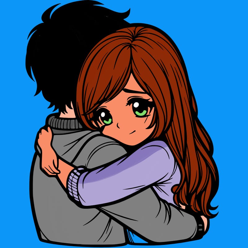 girl hugging her boyfriend tight
