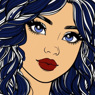 beautiful realistic girl close up to the camera with wavy hair,