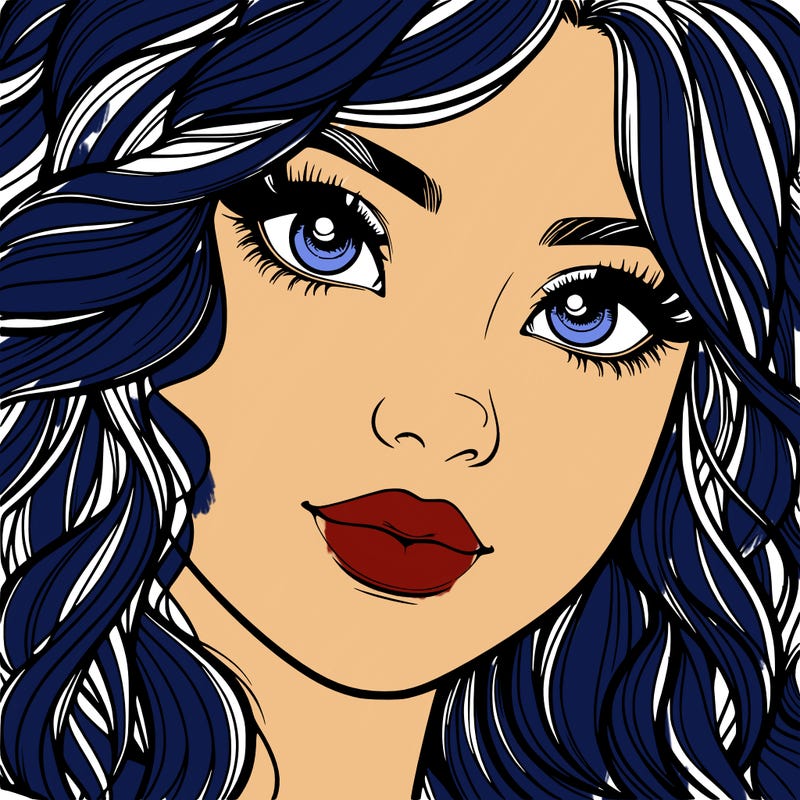 beautiful realistic girl close up to the camera with wavy hair,