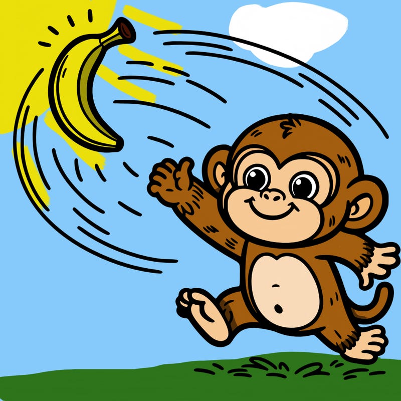monkey throwing a banana