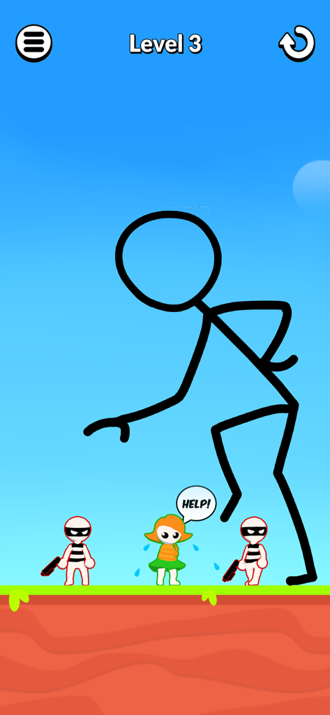 Draw Hero 3D: Fun Puzzle Games - Stickman puzzle gameplay where a hero must save a girl from bandits