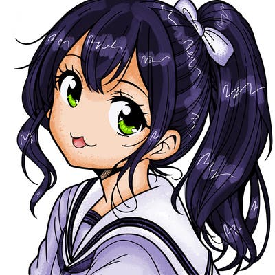 manga girl with ponytail