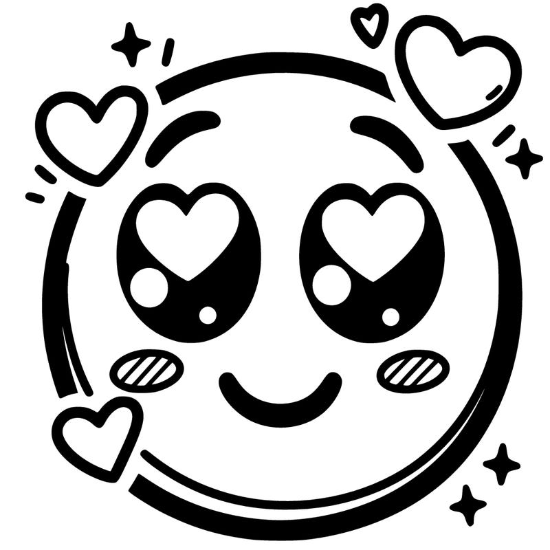 smiley face with heart eyes