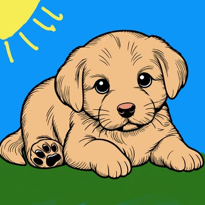 a cute realistic puppy