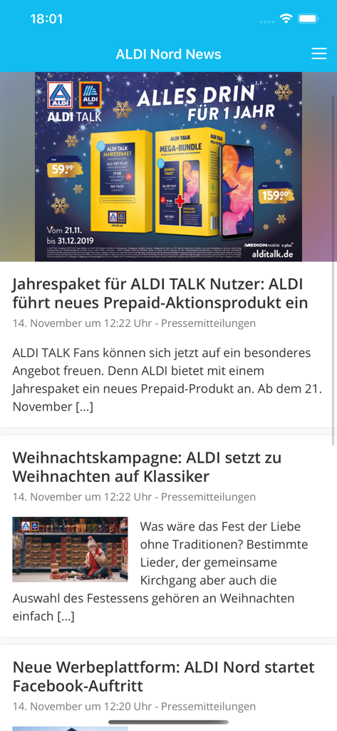 ALDIaner - Feed de notícias corporativas da ALDI Nord com comunicados de imprensa e artigos de campanhas de marketing