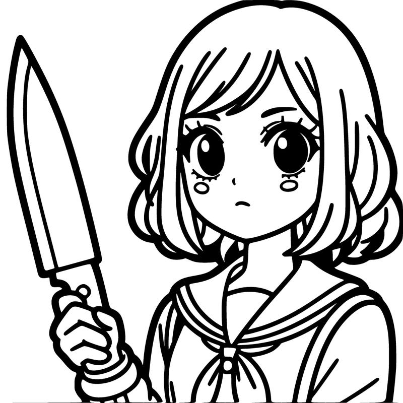 girl with a knife