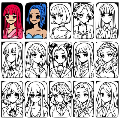 girls that look diffrent anime