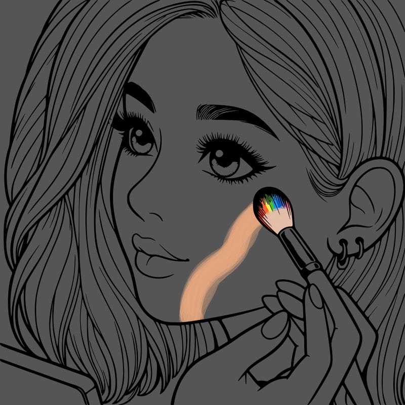 a realistic girl doing her makeup