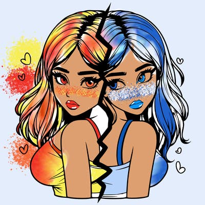 realistic girl split