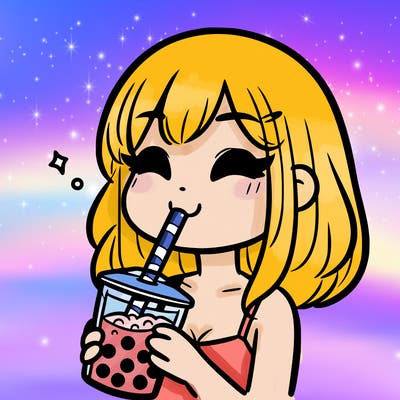 a girl drinking boba